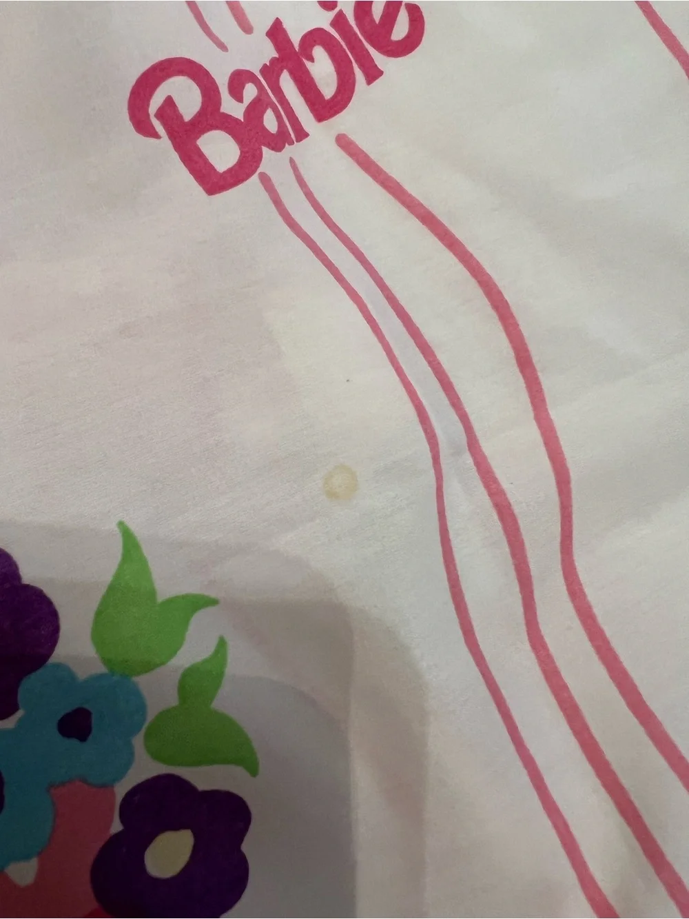 Vintage 1996 Barbie Twin Flat and Fitted Sheet